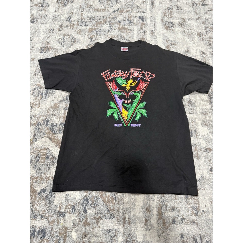Vintage 90's Single Stitch Made In USA Key West's Fantasy Fest 92 T Shirt Sz XL